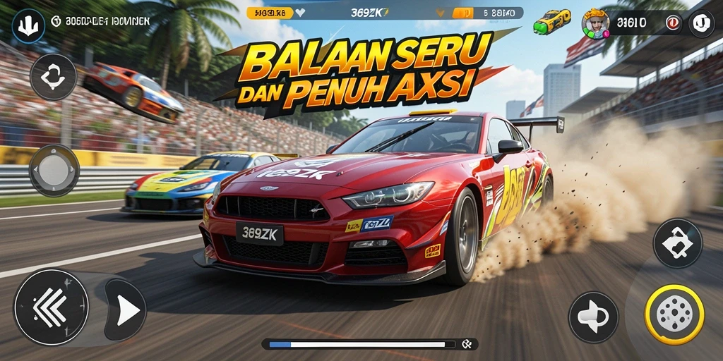 Tampilan gameplay Racing yang menegangkan dan penuh aksi.