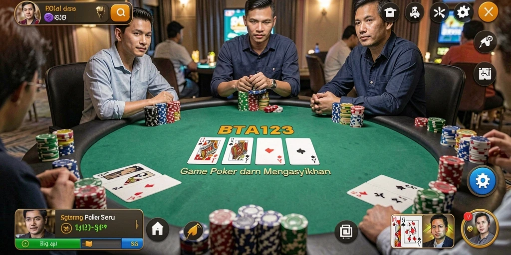 Tangkapan layar permainan Poker BATA123 yang mendebarkan.