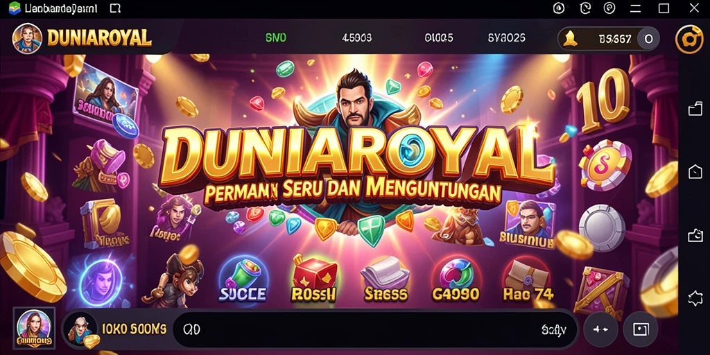Tampilan gameplay menarik dari DUNIAROYAL yang penuh warna.