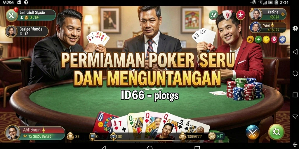 Tampilan gameplay Poker seru di ID66 dengan fitur interaktif.