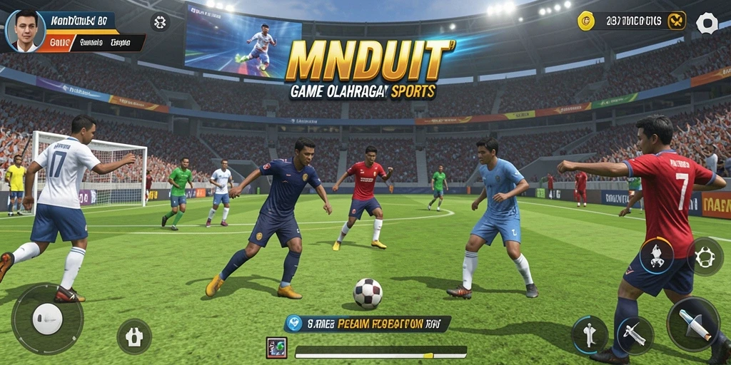 Tampilan menarik dari gameplay MNDUIT yang menonjolkan berbagai cabang olahraga.