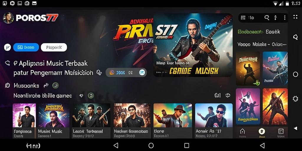 Tampilan gameplay POROS77 dengan fitur musik interaktif.