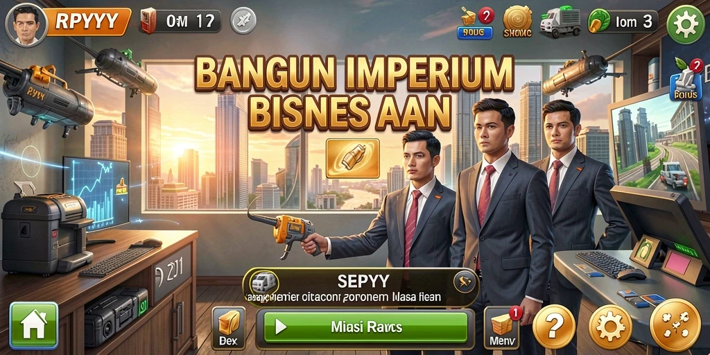 Gameplay menarik dalam mengelola bisnis Tycoon.