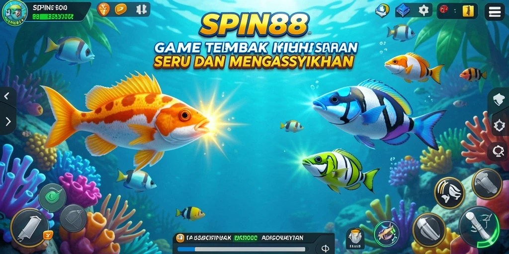Tampilan gameplay SPIN88 yang seru saat menembak ikan.
