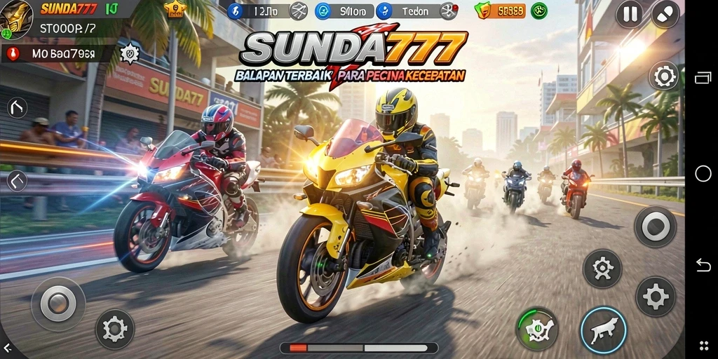 Tampilan screenshot SUNDA777 yang menampilkan balapan penuh aksi.