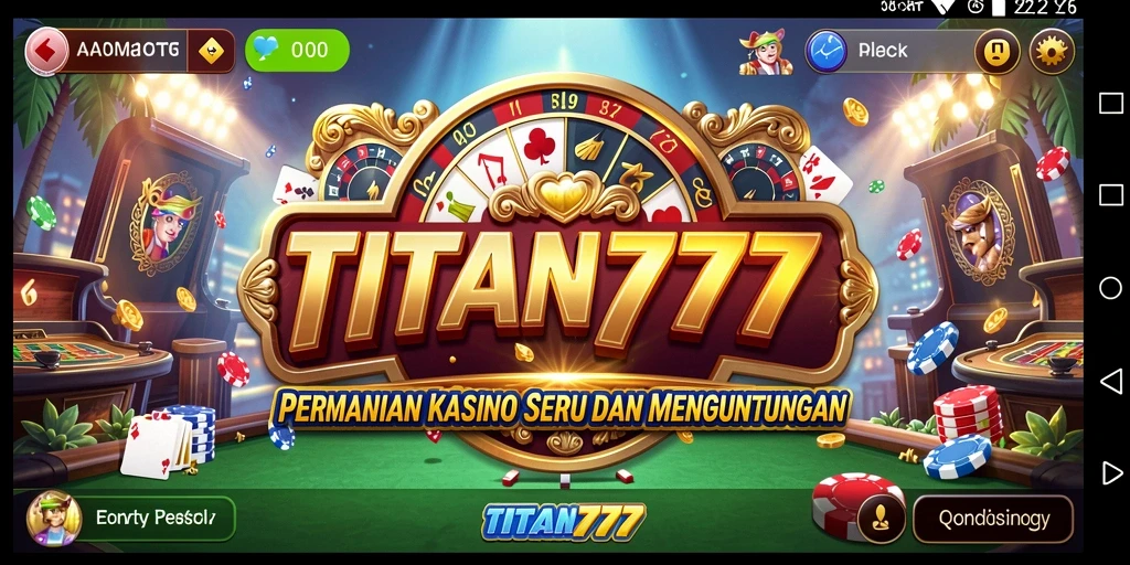 Screenshot utama TITAN777 menunjukkan momen mendebarkan saat bermain kasino.