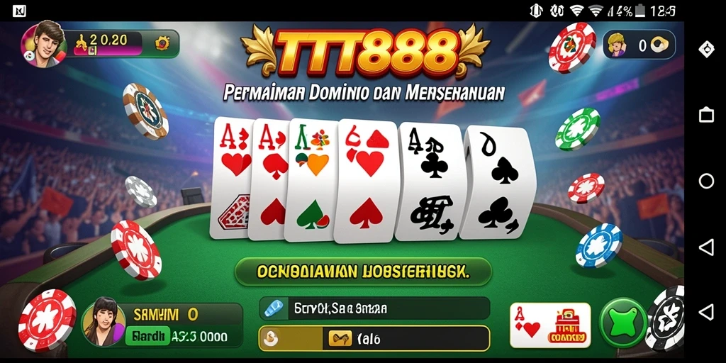 Screenshot TTT888 menampilkan gameplay Domino yang menarik dan interaktif.